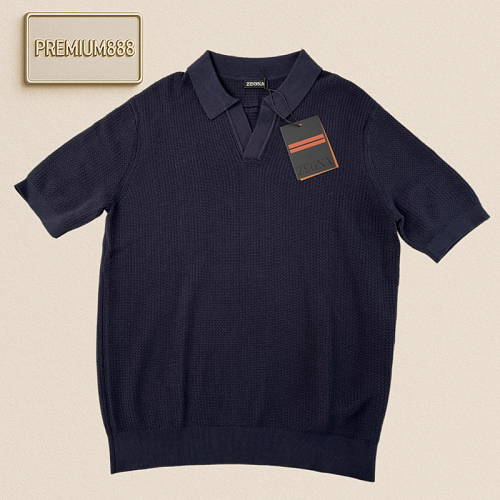 Zeg Three-color Knitted Short Sleeve Shirt