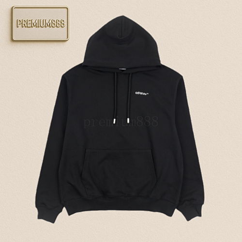 OW 24Fw Corrugated Anchor Arrow Embroidered Hooded Sweatshirt