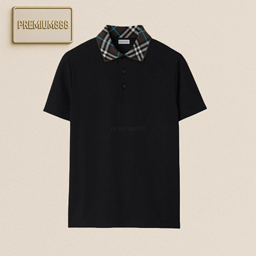 Bu Rberry Fw24 Solid Color Shield Embroidered Short Sleeve Polo Shirt
