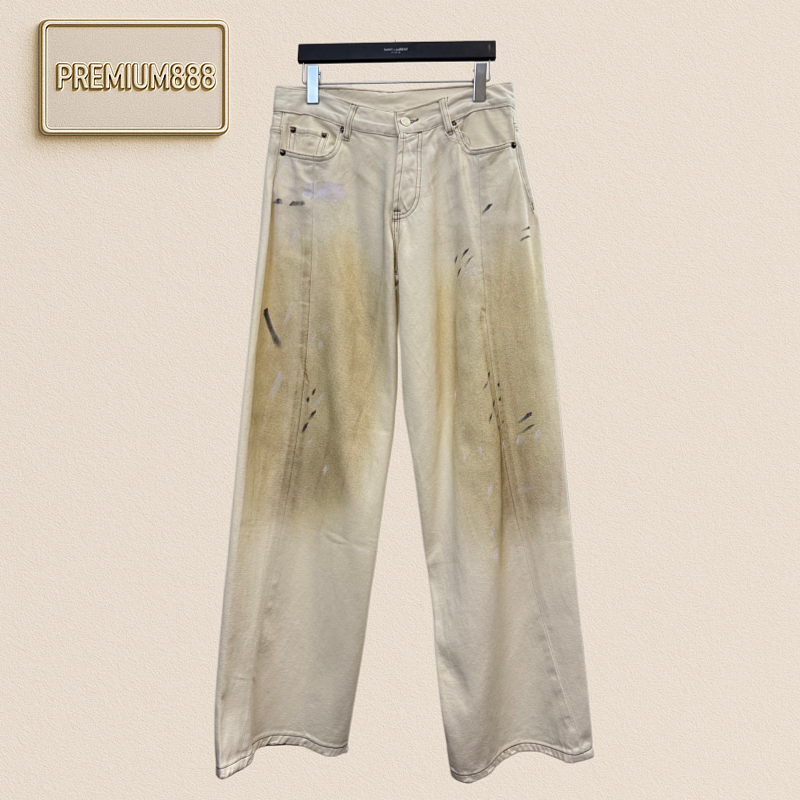 Acne Studios Spring Summer Collection - White Splatter Denim Pants