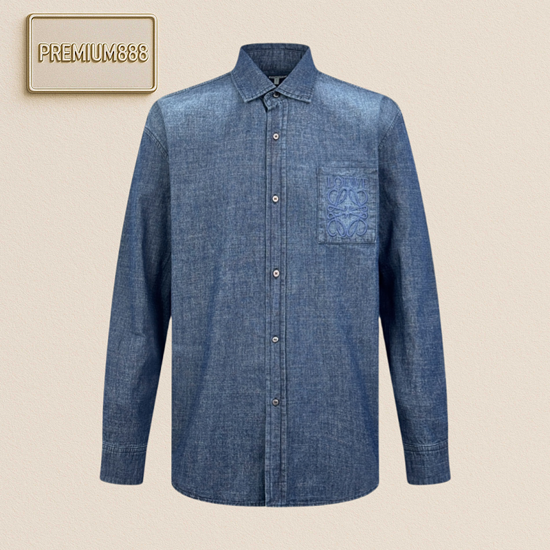 Loewe Anagram Ombre Embroidered Pocket Shirt