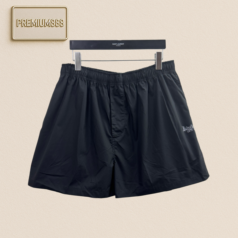 Balenciaga Sketchy Gothic Sanskrit Deconstructed Print Wide Leg Shorts