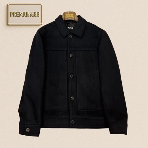 Zegna Jenia Wool Blend Utility Blazer With Collar