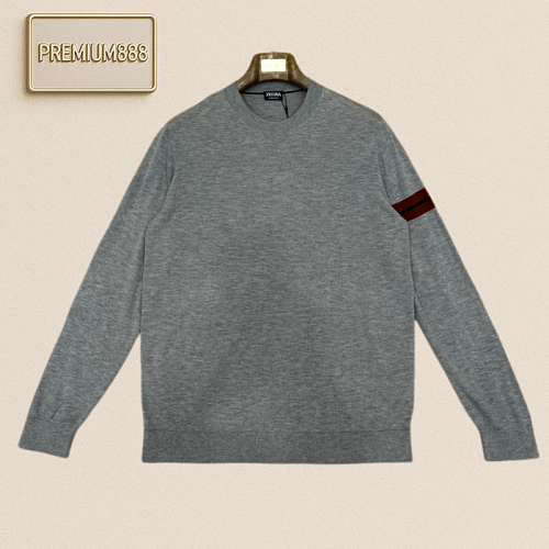 Zegna Jenia Basic Round-neck Casual Long-sleeved Knit Shirt