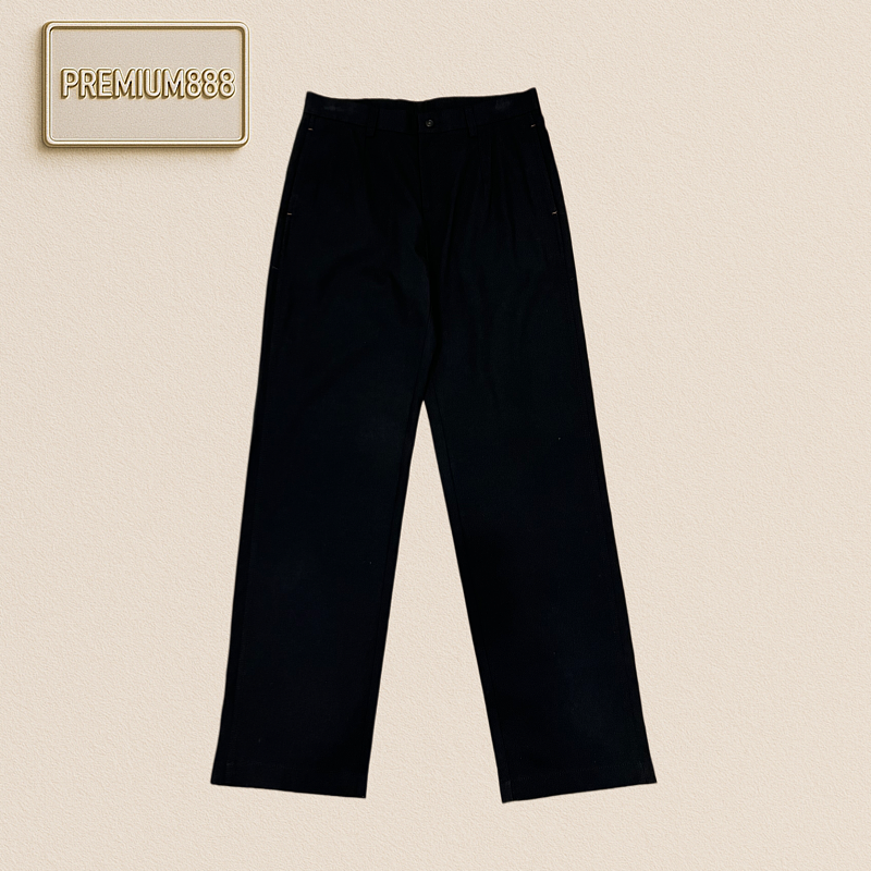LP NooyiPianya Back Embroidered Double Pocket Pleated Casual Pants