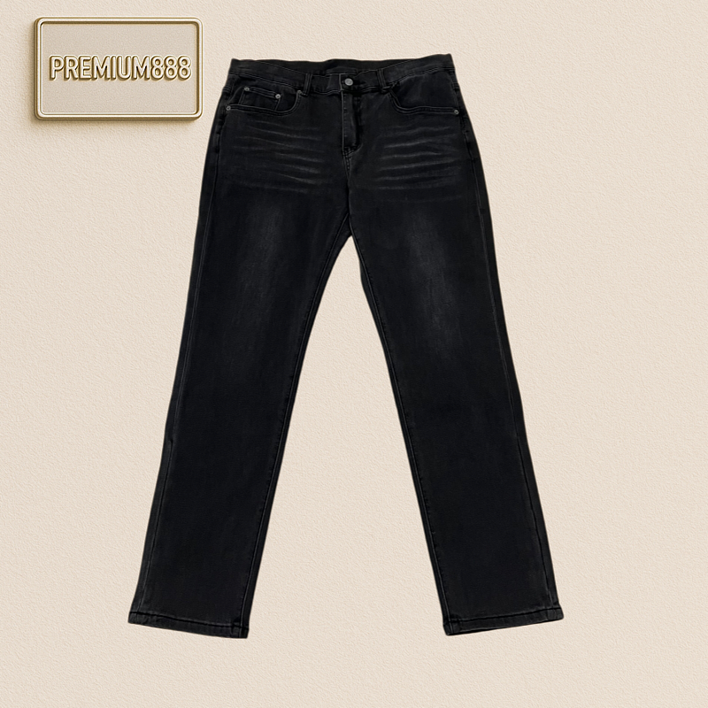 Zegna Vintage Black And Gray Slim-Fitting Denim Pants
