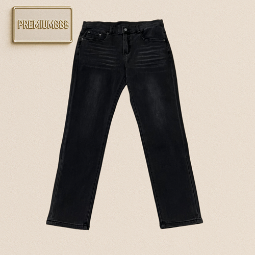 Zegna Vintage Black And Gray Slim-Fitting Denim Pants