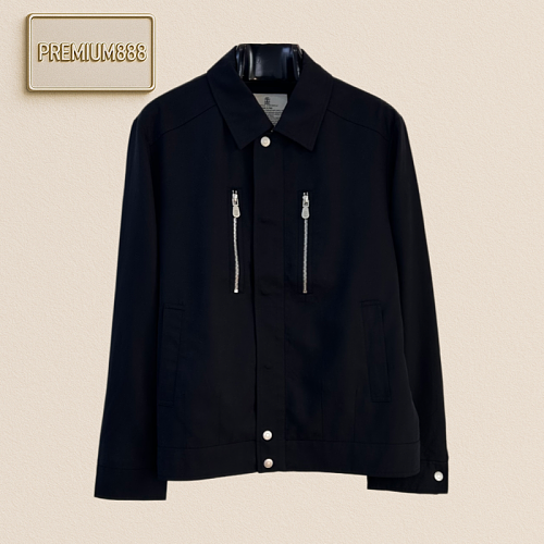 Brunello Cucinelli - Double Zippers Collarless Work Jacket