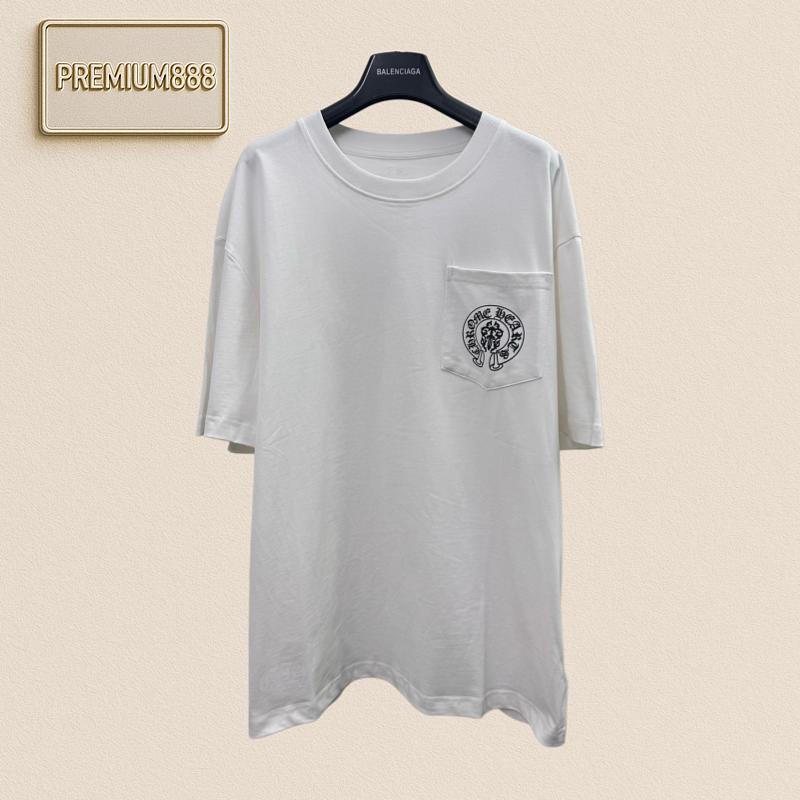 Chrome Hearts CH Crocin Red And Blue Sword Embroidery Short-Sleeved T-Shirt