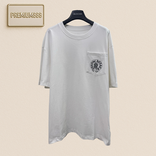 Chrome Hearts CH Crocin Red And Blue Sword Embroidery Short-Sleeved T-Shirt