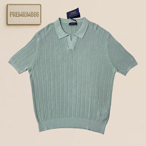 BC Two-color Linen Blend Striped Polo