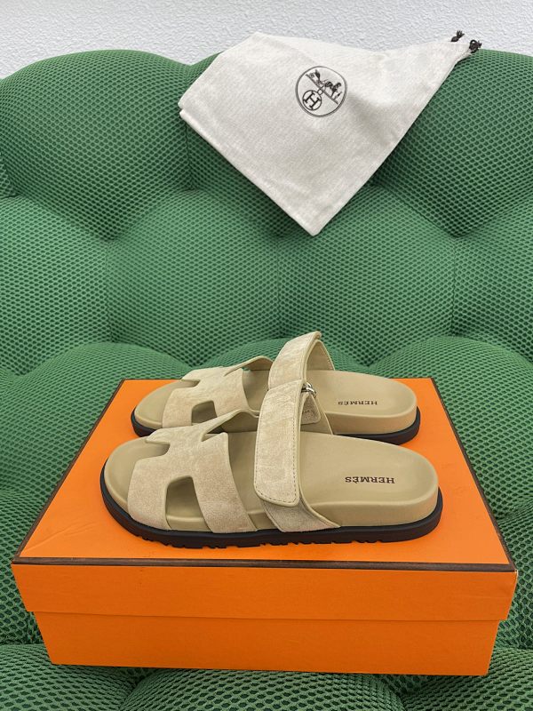 Hermès Herm Ès Chypre Suede And Moedskin Functional Sandals