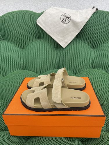 Hermès Herm Ès Chypre Suede And Moedskin Functional Sandals
