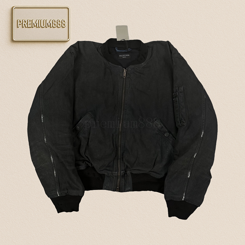 Balenciaga Blcg Made An Old Ink-splashed Mud Dyed Denim Jacket