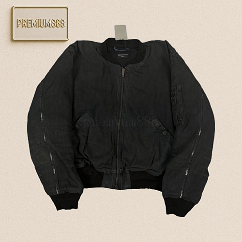 Balenciaga Blcg Made An Old Ink-splashed Mud Dyed Denim Jacket
