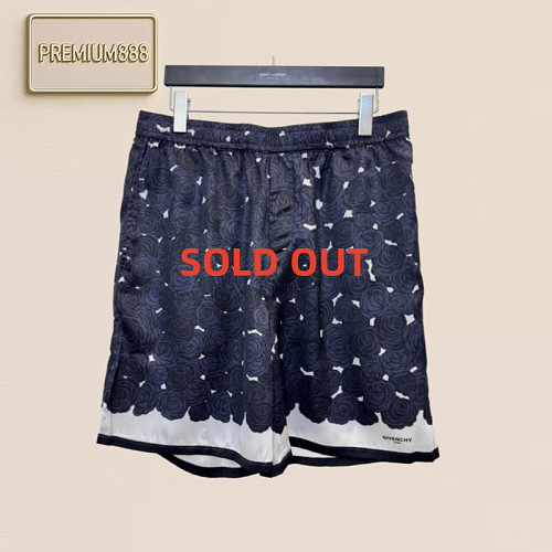 Gvc Givenchy Spring Summer New Collection Rose Print Casual Shorts