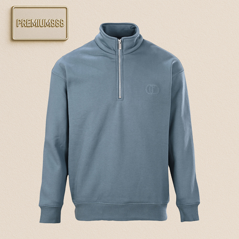 Dior Dio R CD Round Embroidery Half-zip Stand-up Collar Sweatshirt