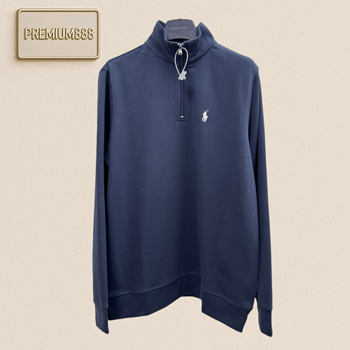 RL Ralph Lauren Button-down Half-Zip Small Embroidery Hoodie