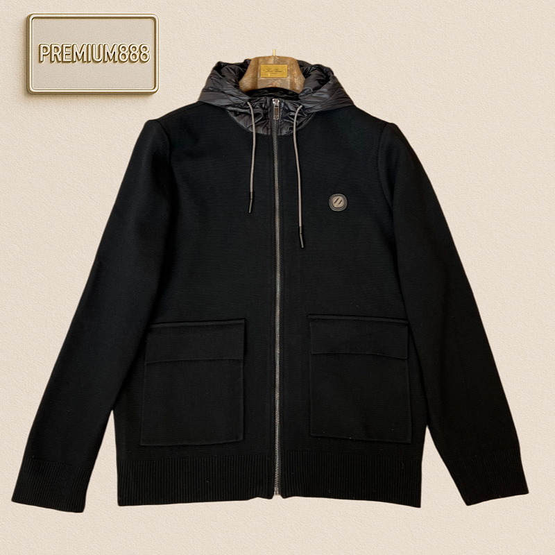 Zegna Jenia Wool Blend Hooded Knitted Jacket