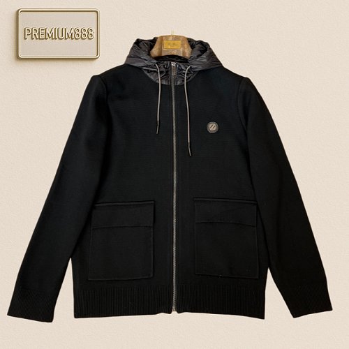 Zegna Jenia Wool Blend Hooded Knitted Jacket