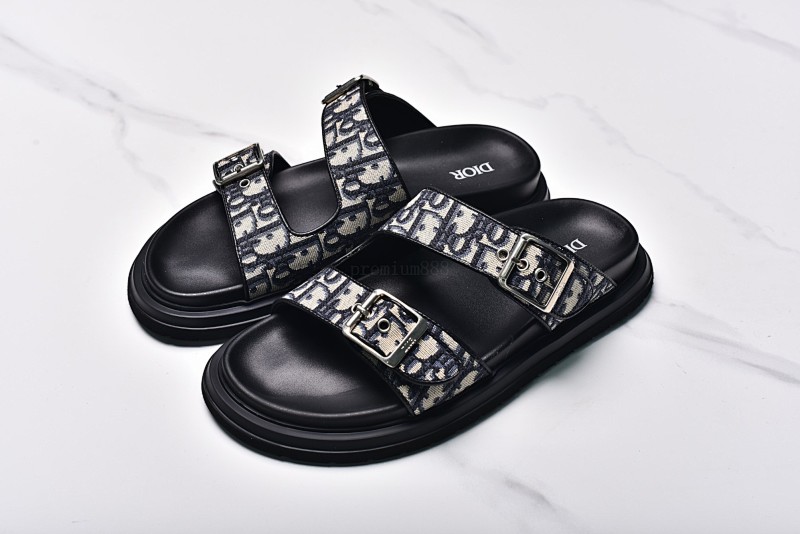 Dior Aqua Adjustable Strap Silent Slippers Men's Beige