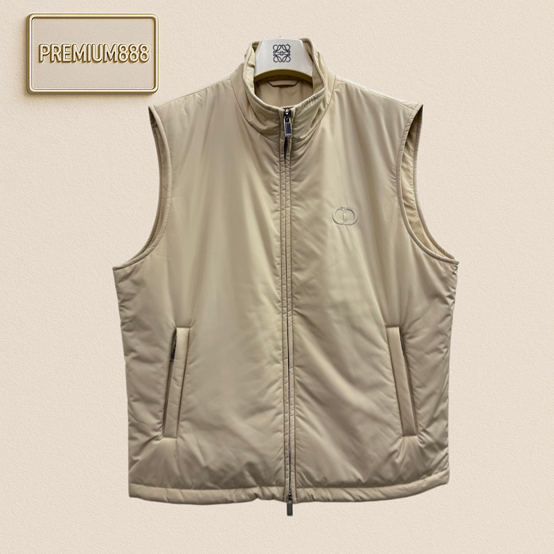 Dio CD Logo Embroidered Stand-up Collar Cotton Pullover Jacket