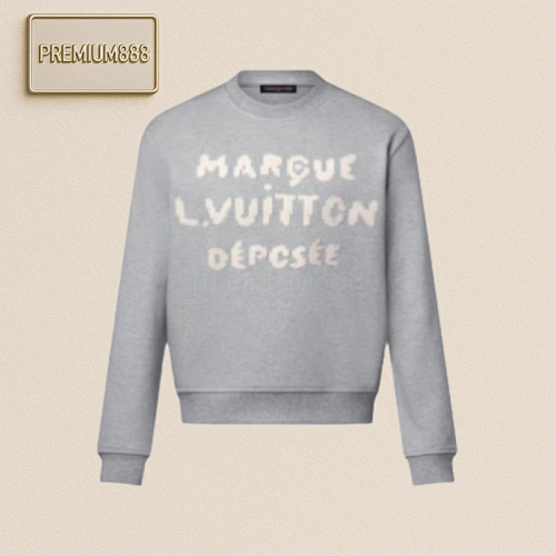 LU Woolen Yarn Embroidered Letter Round-neck Sweatshirt