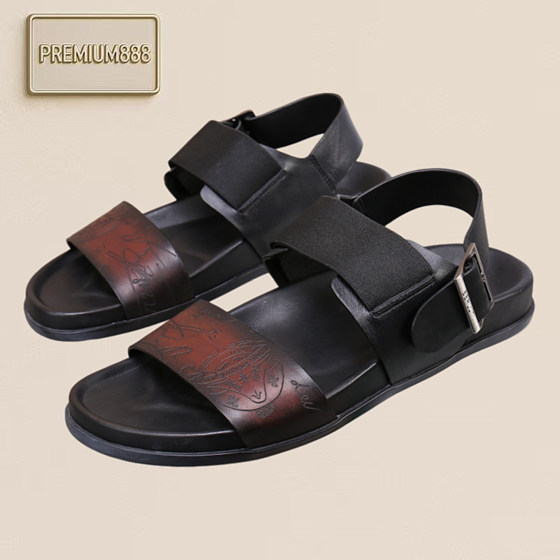 Arrival Spring And Autumn Series Italian-made Egio Sole Egio Written Leather Sandals. Ther