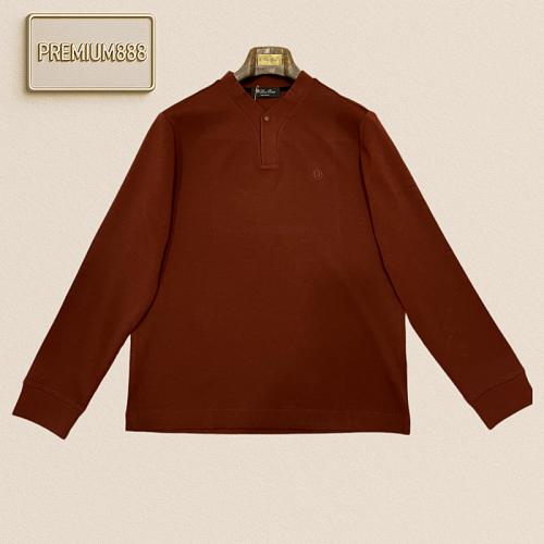 Loro Piana Henry Leather Merino Wool Blended Polo Shirt