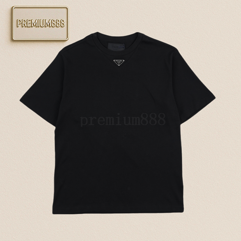 Prada Pr Ada Triangle Logo Loose Iron Plate T-shirt