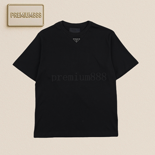 Prada Pr Ada Triangle Logo Loose Iron Plate T-shirt