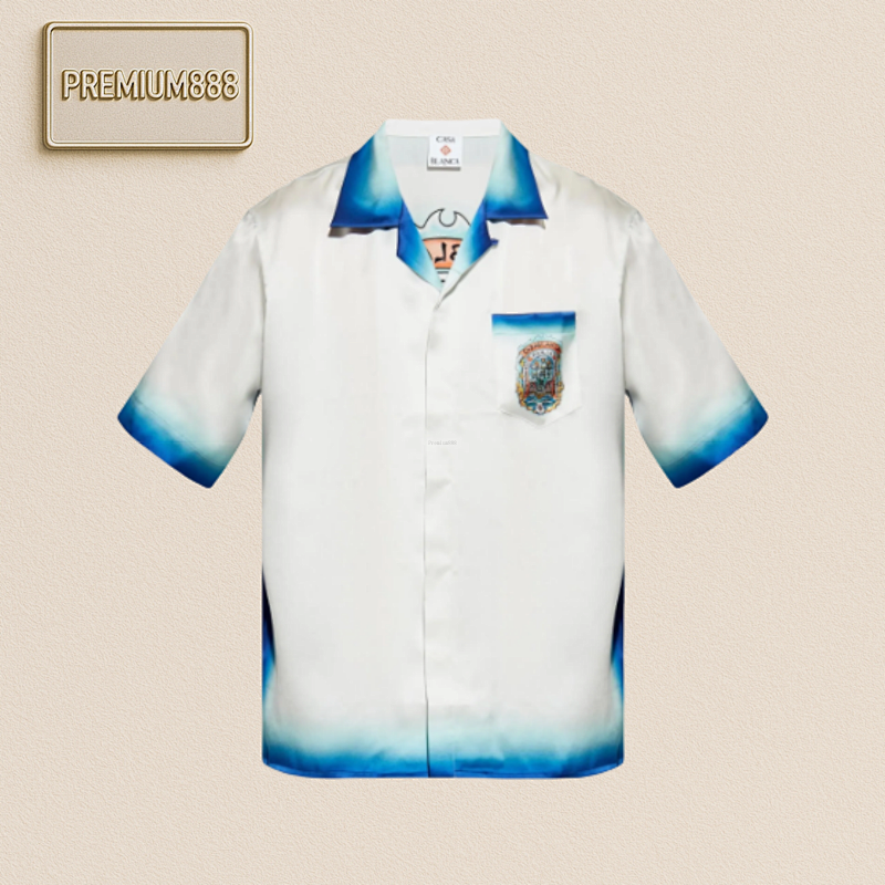 CA Sablanca Flame Pattern Silk Shirt
