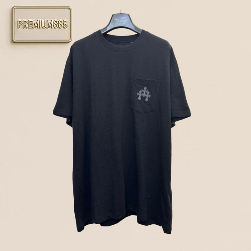 Chrome Hearts CH Crocin Flowery Bamboo-Striped Cotton Padded Short-Sleeved T-Shirt