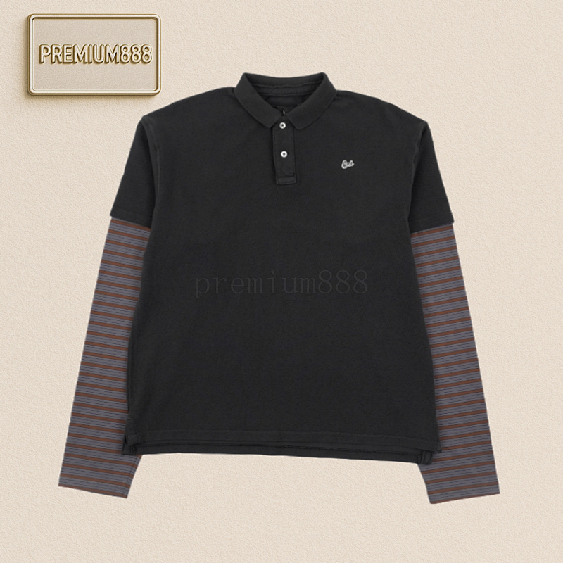 Erl 25Fw Striped Fake Two-piece Polo Long-sleeved Shirt