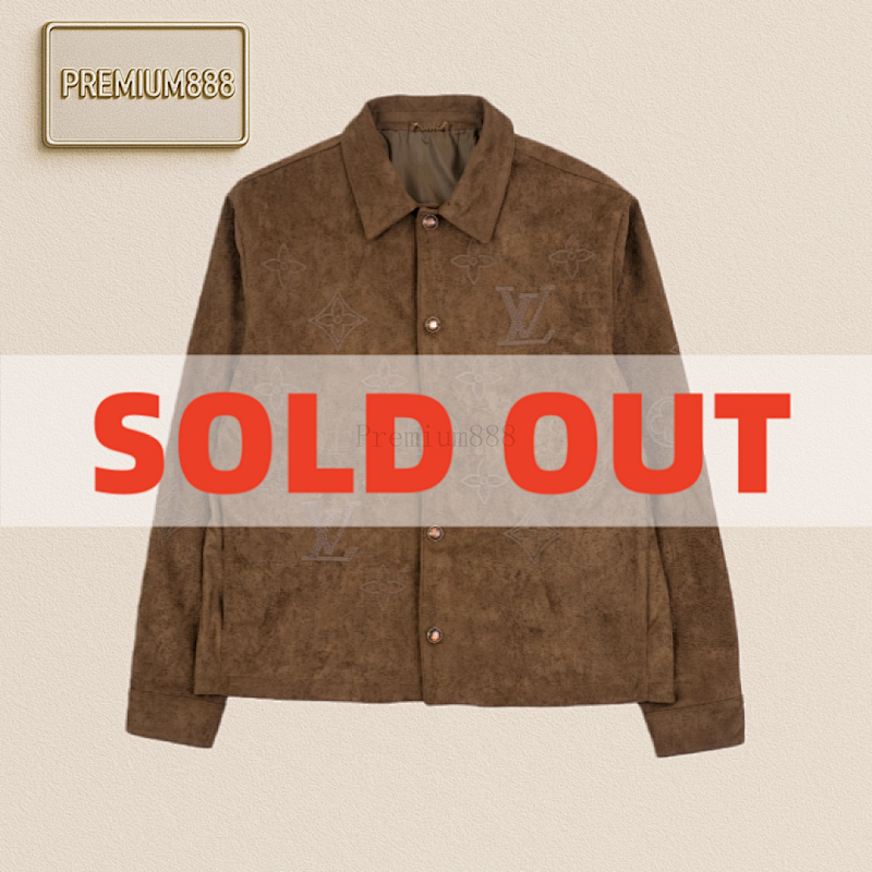 Louis Vuitton Camel Brown Suede Textured Cotton Shirt Jacket