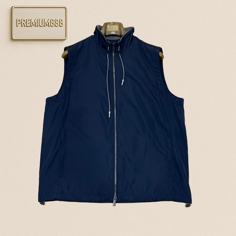 Zegna Jenia Stand-up Collar Double Drawstring Casual Jacket