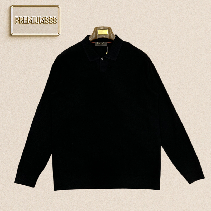 Loro Piana Lofty Casual Button-down Wool Knit Polo Shirt