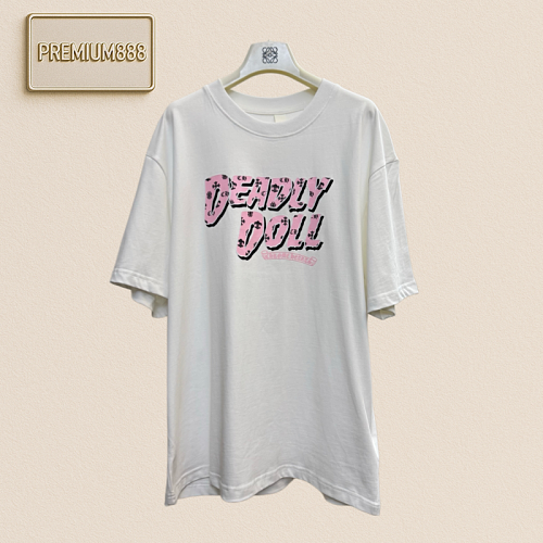 Cross-shaped Letter Printed Short-sleeved T-shirt For Crocin Powder Girls
