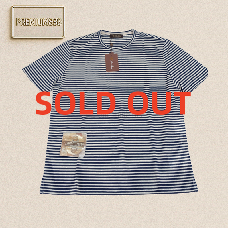 LP Linen Stripe Thin Round Neck Short Sleeve