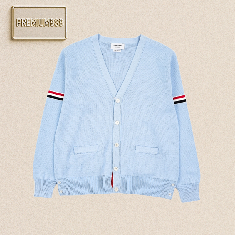 TB 25Fw Arm Ribbon Cardigan Coat - Blue