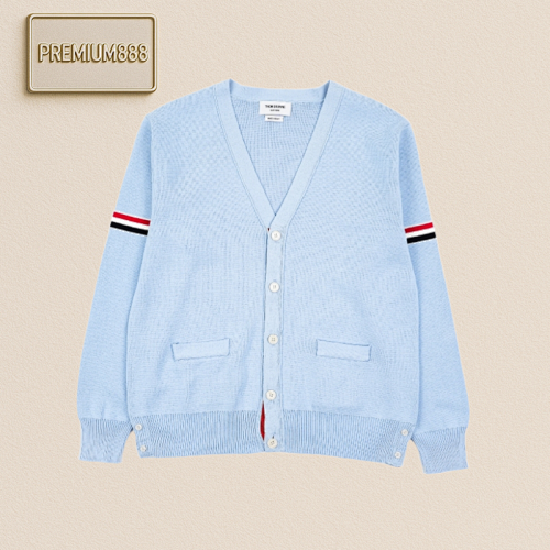 TB 25Fw Arm Ribbon Cardigan Coat - Blue