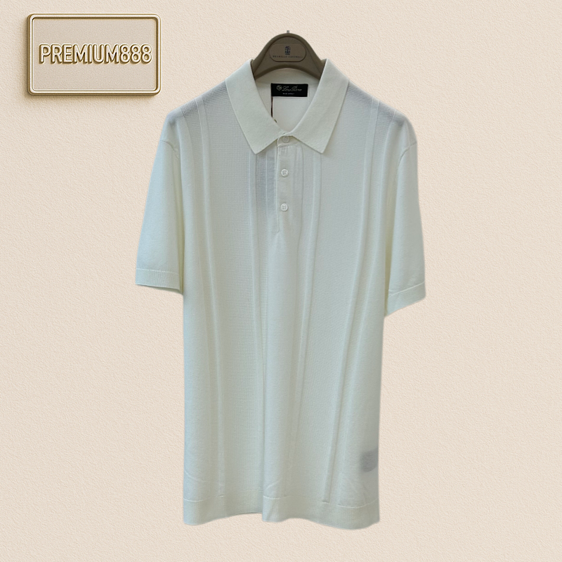 Loro Piana Norio Piani Vertical Pattern Knitted Polo Shirt