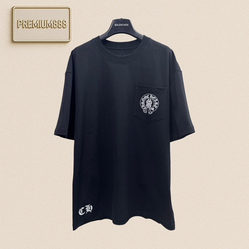 Chrome Hearts CH Crocin Red And Blue Sword Embroidery Short-Sleeved T-Shirt