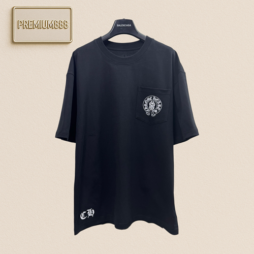 Chrome Hearts CH Crocin Red And Blue Sword Embroidery Short-Sleeved T-Shirt