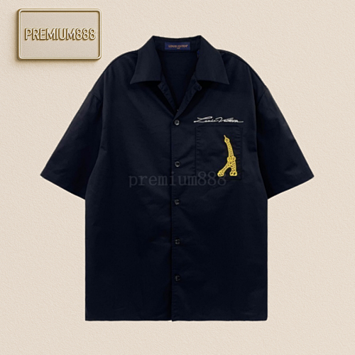L V Iron Tower Embroidered Letter Shirt