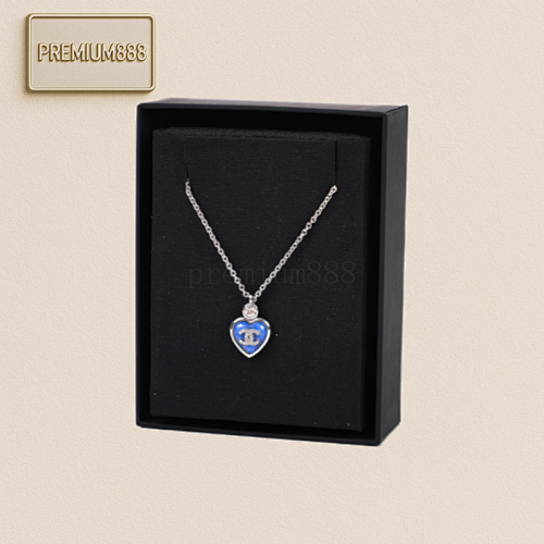 Chanel Heart Necklace In Glacier Blue