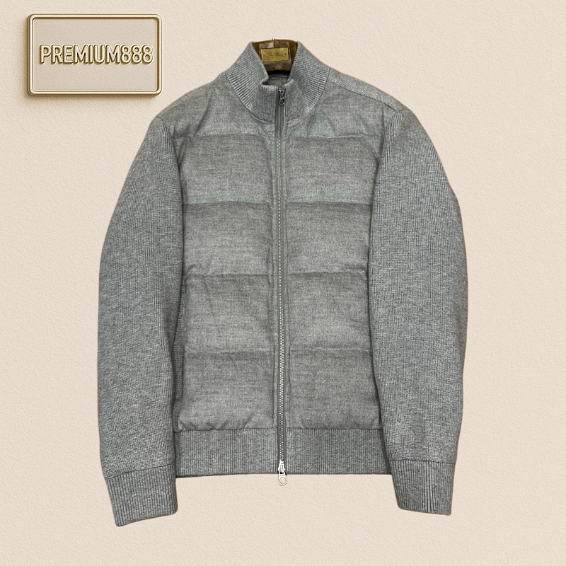 Loro Piana No. Yoo Pianya Wool Knitted Patch Front Collar Cotton Jacket