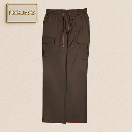 Kiton Casual Workwear Double-Rope Wide Leg Pants