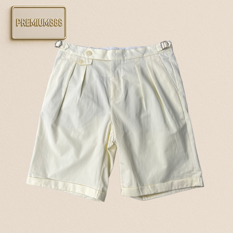 Off-White BC Cotton Ruffled Bermuda Shorts