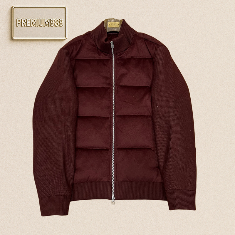 Loro Piana No. Yoo Pianya Wool Knitted Patch Front Collar Cotton Jacket
